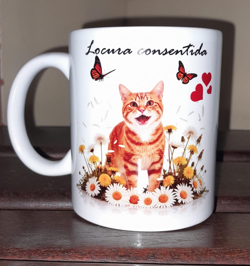 Taza Personalizada "Locura Consentida" – Diseño Gatito Feliz